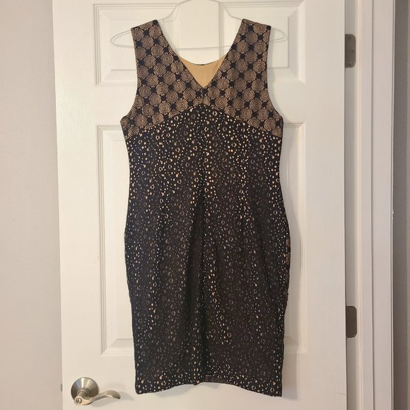 Anthropologie Heartloom Fitted Black Lace Dress ~ Size Large - Picture 2 of 9